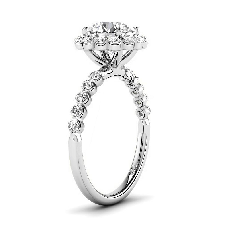 1.05-6.55 CT Round Cut Diamonds - Halo Rings