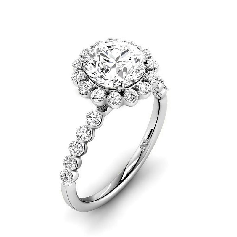 1.05-6.55 CT Round Cut Diamonds - Halo Rings