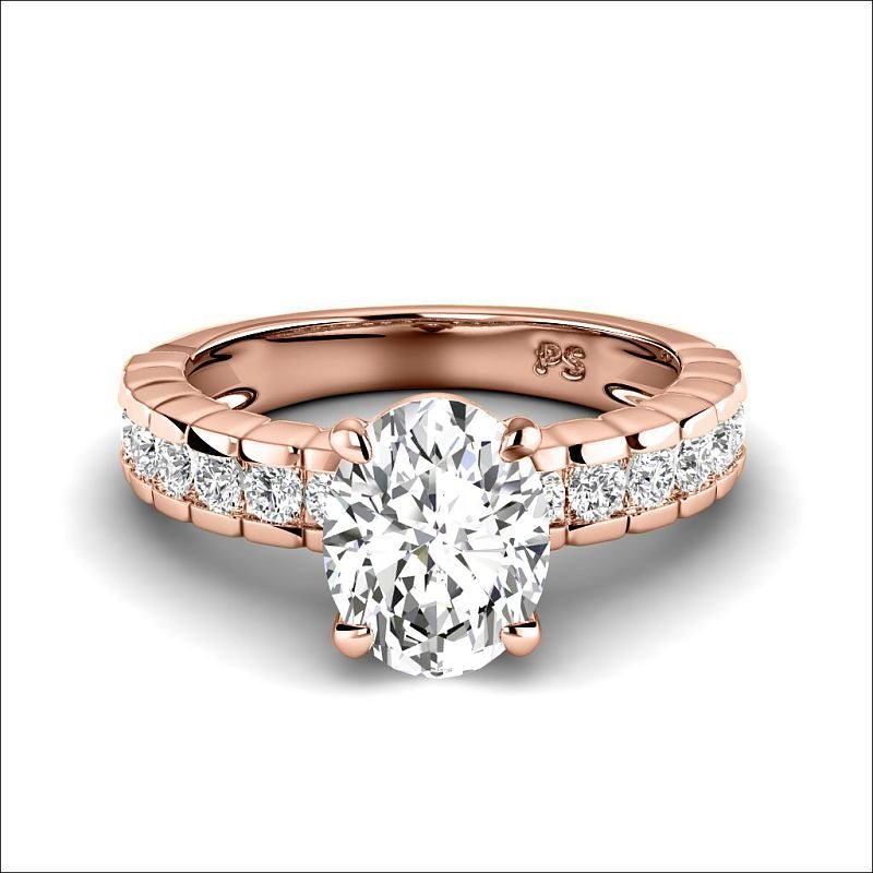 1.05-3.55 CT Round & Oval Cut Lab Grown Diamonds - Engagement Ring - Primestyle.com