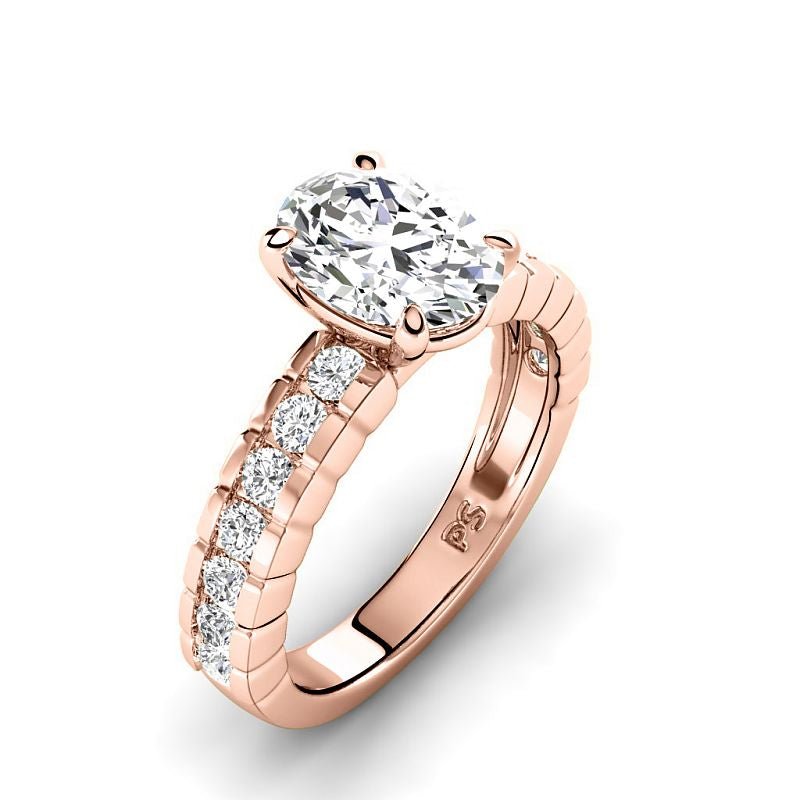 1.05-3.55 CT Round & Oval Cut Lab Grown Diamonds - Engagement Ring - Primestyle.com