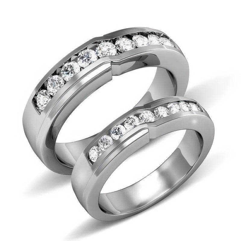 1.05 CT Round Cut Natural Diamonds - Wedding Sets