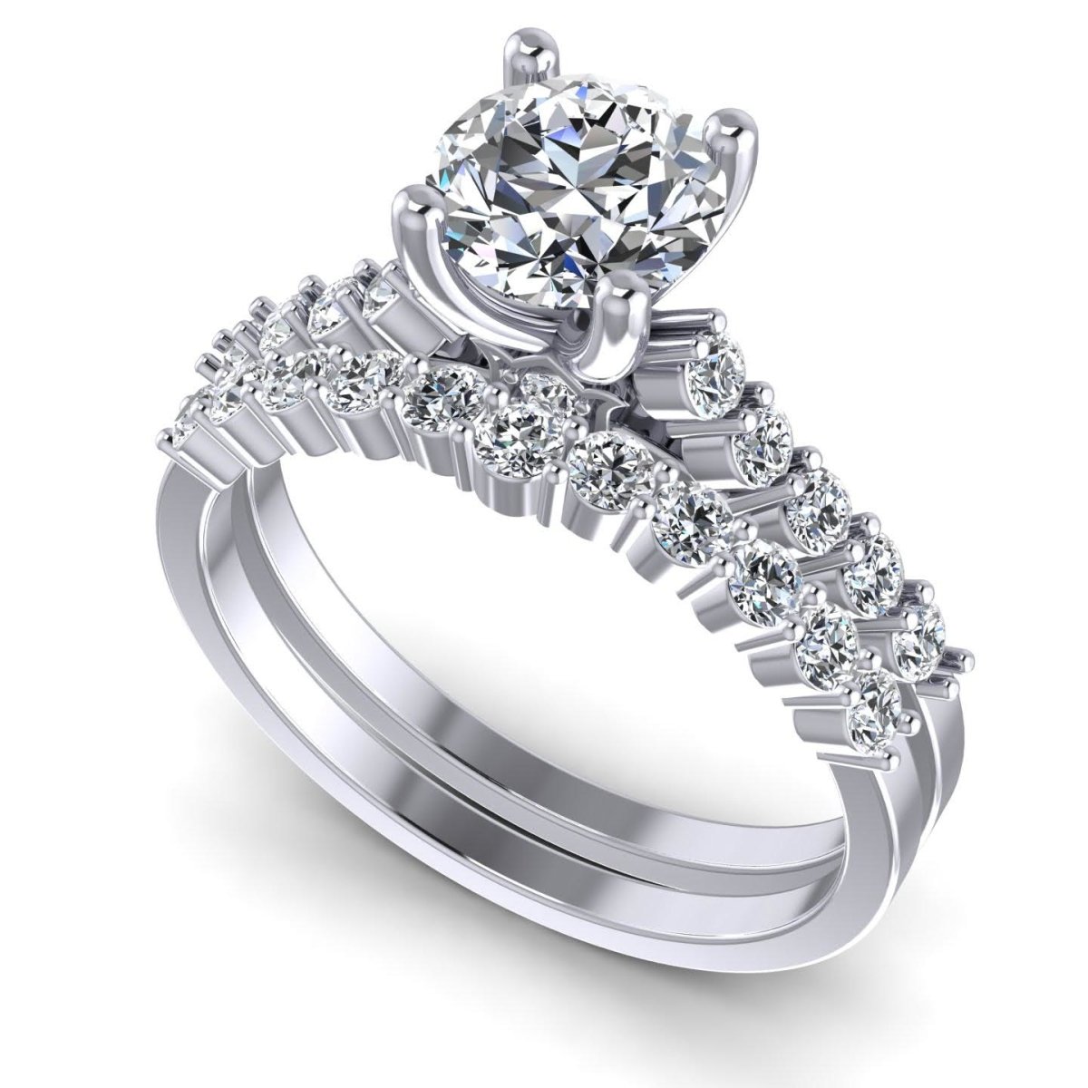 1.10-2.25 CT Round Cut Diamonds - Bridal Set - Primestyle.com