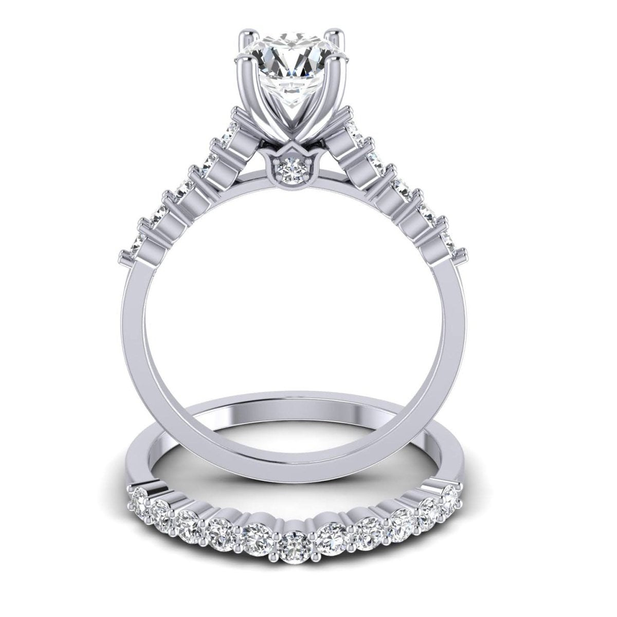 1.10-2.25 CT Round Cut Diamonds - Bridal Set - Primestyle.com