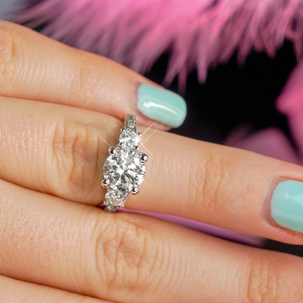 1.10-2.25 CT Round Cut Natural Diamonds - Engagement Ring