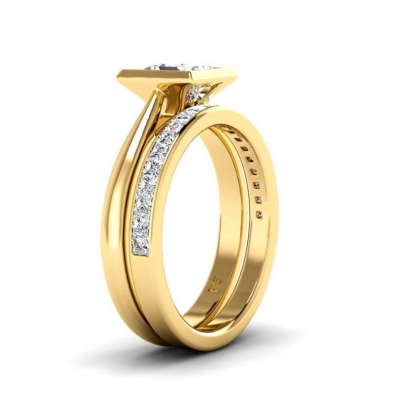 1.10-6.60 CT Princess Cut Diamonds - Bridal Set