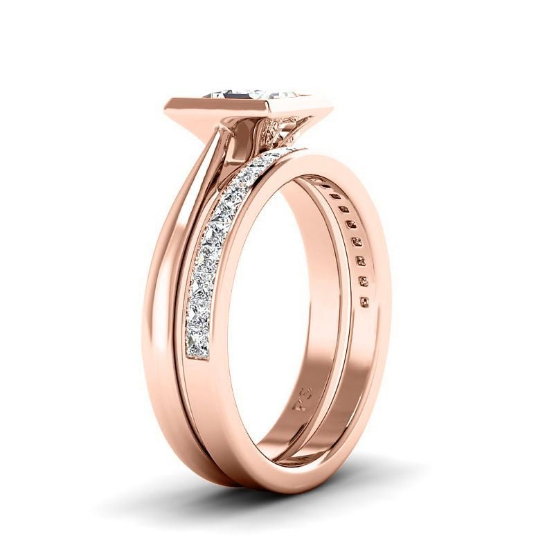 1.10 - 6.60 CT Princess Cut Diamonds - Bridal Set - Primestyle.com