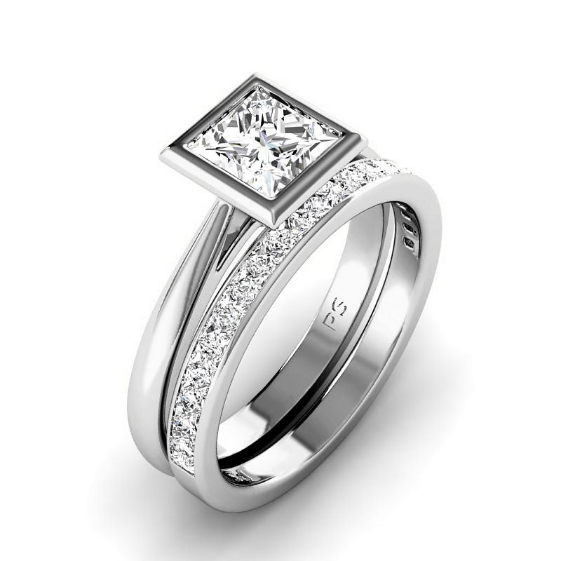 1.10-6.60 CT Princess Cut Diamonds - Bridal Set