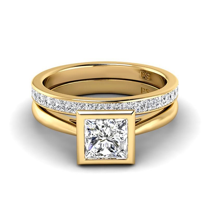 1.10-3.60 CT Princess Cut Lab Grown Diamonds - Bridal Set - Primestyle.com