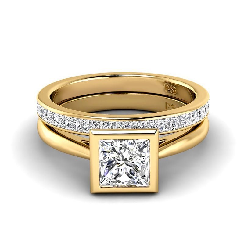 1.10-6.60 CT Princess Cut Diamonds - Bridal Set