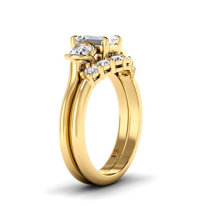 1.10-3.60 CT Round & Emerald Cut Lab Grown Diamonds - Bridal Set - Primestyle.com