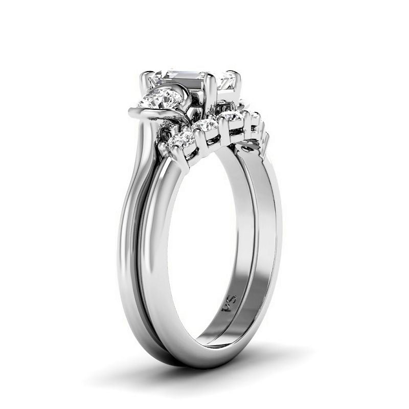 1.10-3.60 CT Round & Emerald Cut Lab Grown Diamonds - Bridal Set - Primestyle.com