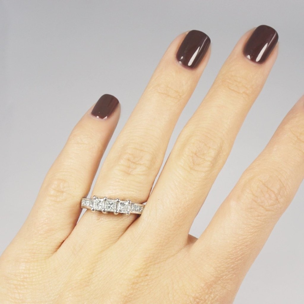 1.10 CT Princess Cut Natural Diamonds - Wedding Band