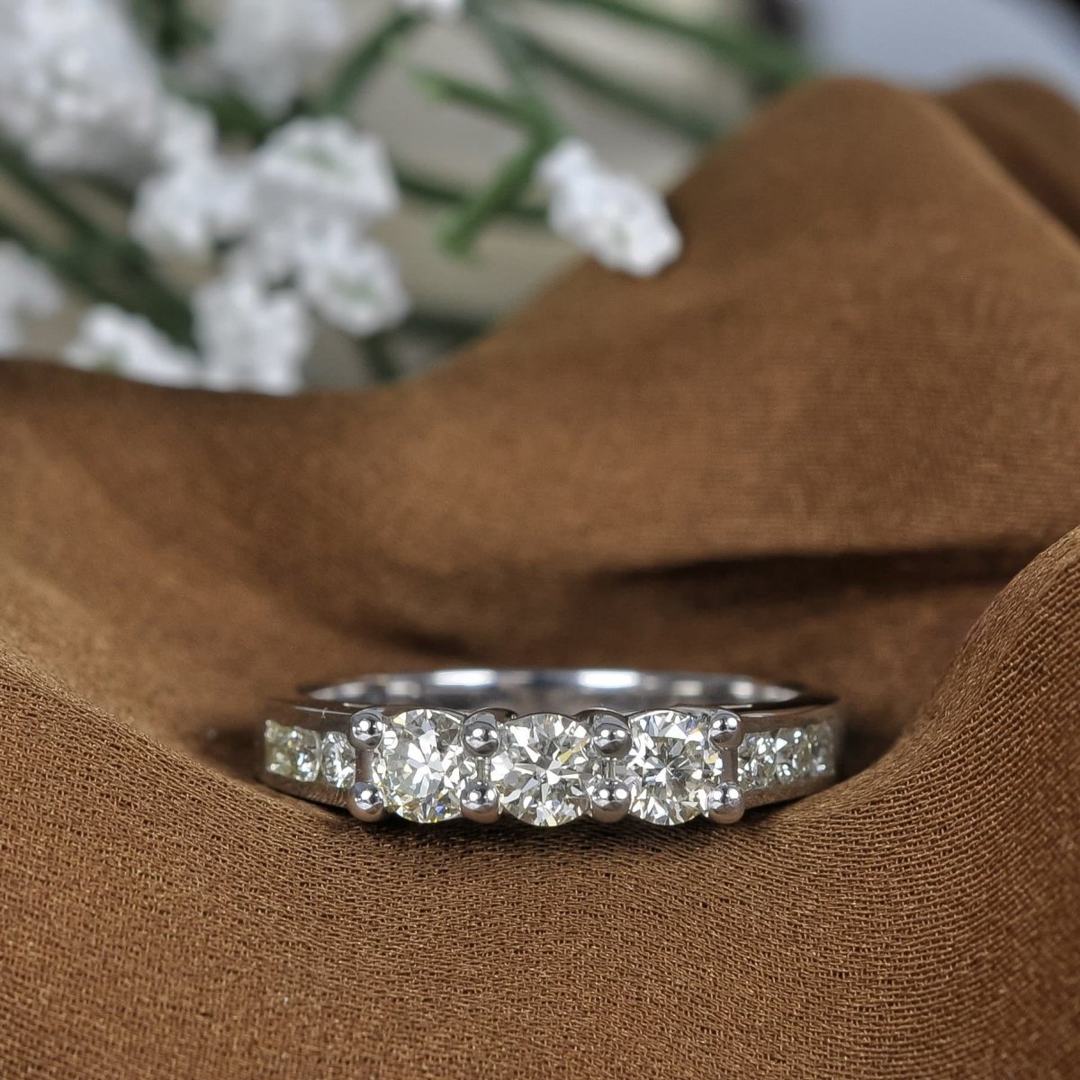 1.10 CT Round Cut Diamonds - Wedding Band - Primestyle.com