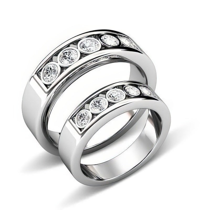 1.10 CT Round Cut Diamonds - Wedding Set - Primestyle.com