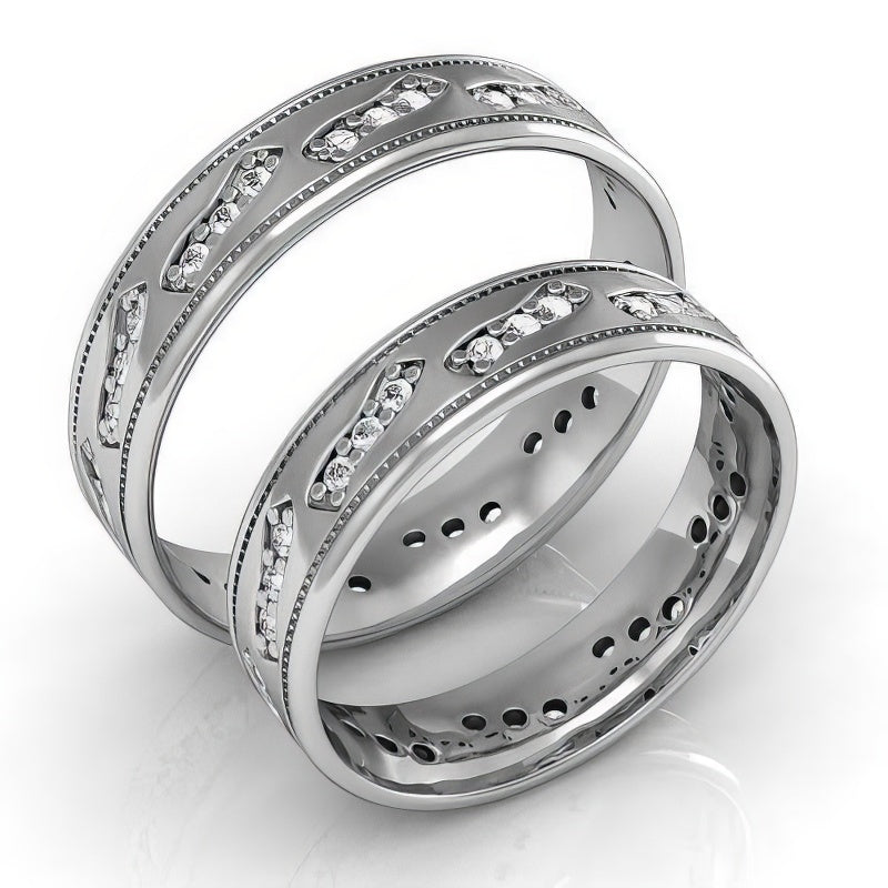 1.10 CT Round Cut Diamonds - Wedding Set - Primestyle.com