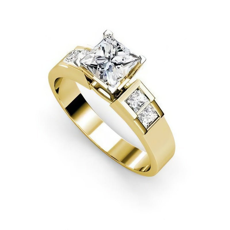 1.15-2.30 CT Princess Cut Natural Diamonds - Engagement Ring