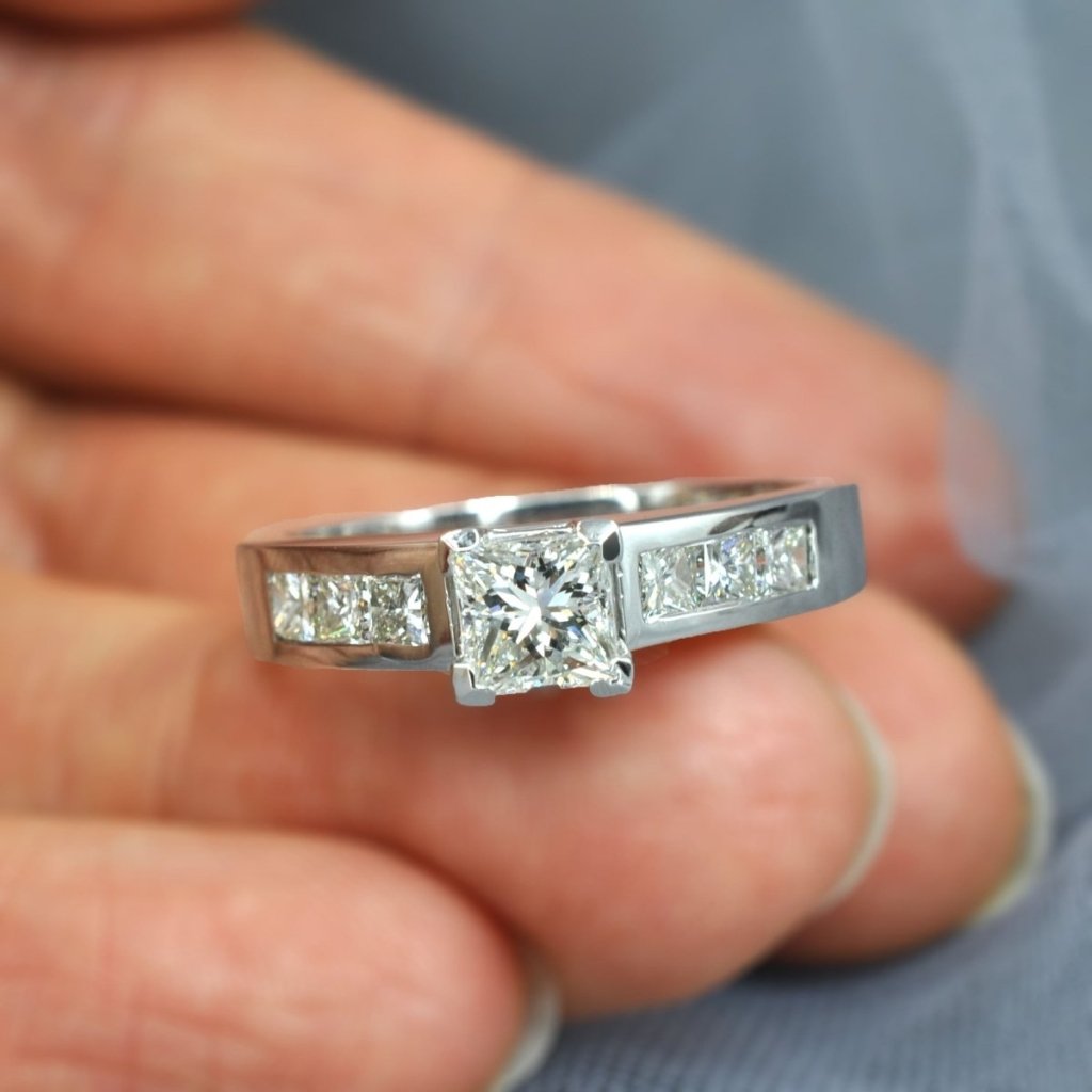 1.15 - 2.30 CT Princess Cut Natural Diamonds - Engagement Ring - Primestyle.com