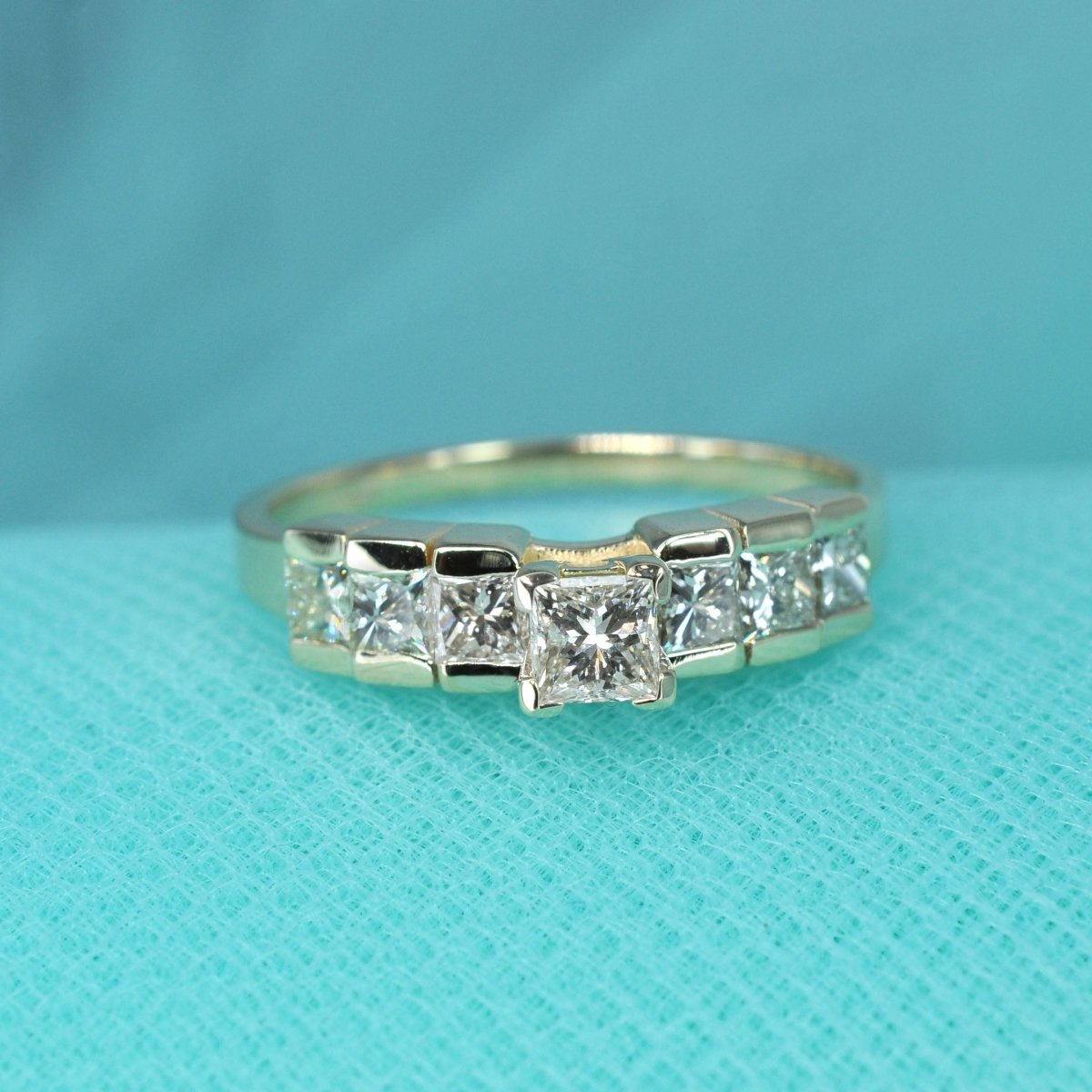 1.15-2.30 CT Princess Cut Natural Diamonds - Engagement Ring