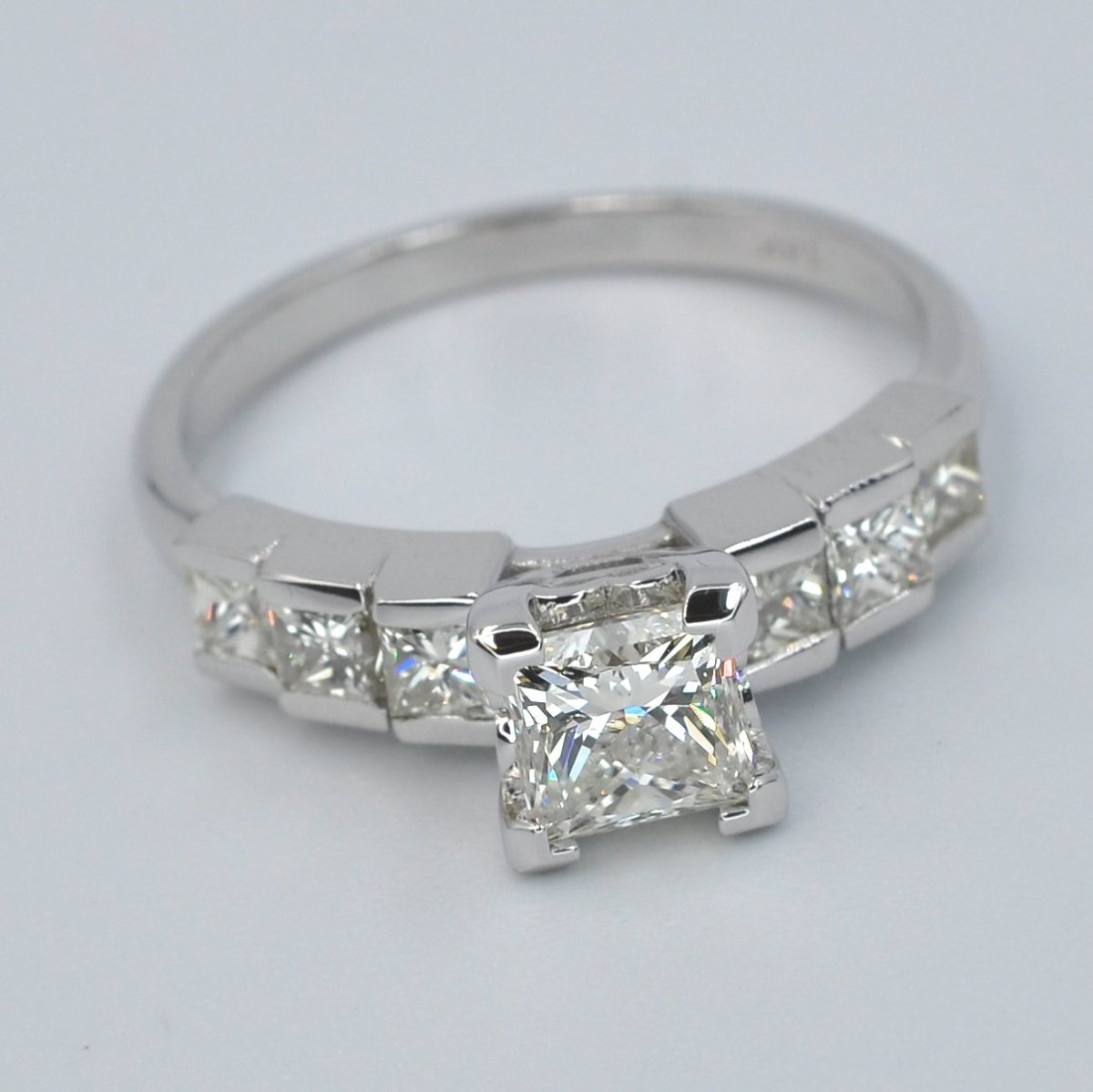 1.15-2.30 CT Princess Cut Natural Diamonds - Engagement Ring
