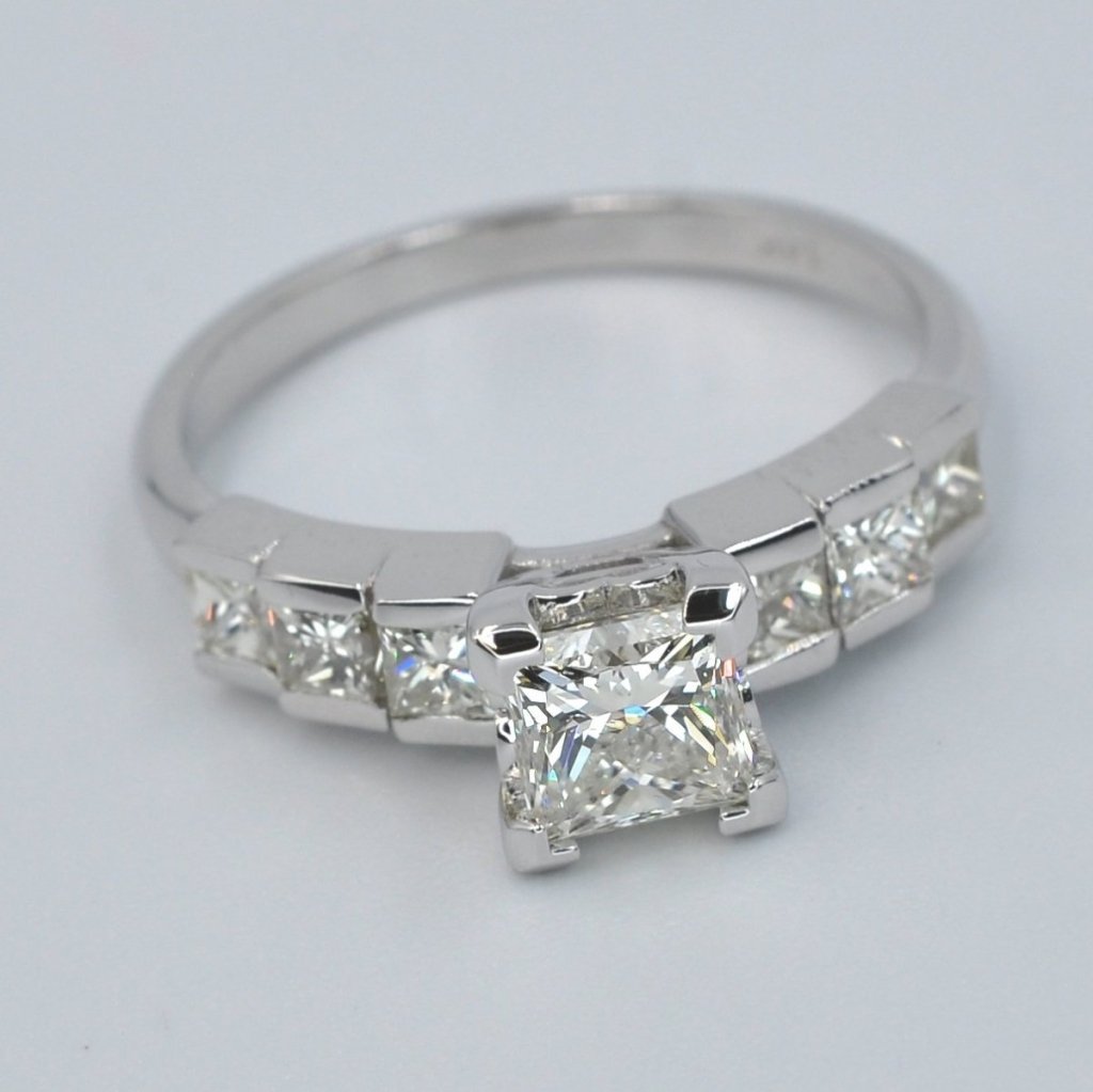 1.15-2.30 CT Princess Cut Natural Diamonds - Engagement Ring