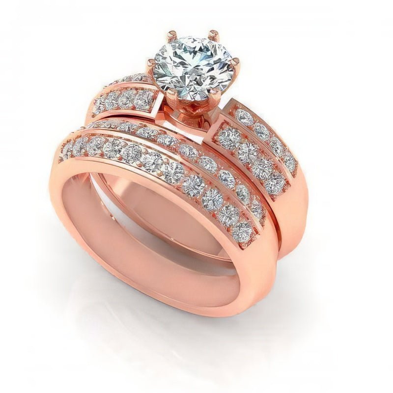 1.15-2.30 CT Round Cut Natural Diamonds - Bridal Set