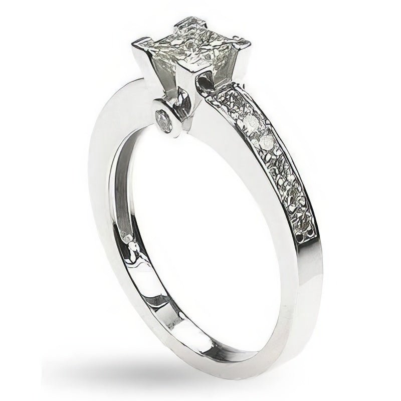 1.15-2.30 CT Princess & Round Cut Natural Diamonds - Engagement Ring