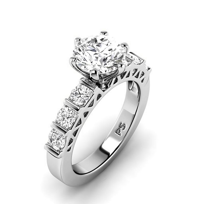 1.15-6.65 CT Round Cut Diamonds - Engagement Ring