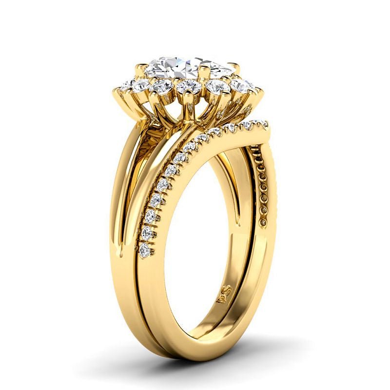 1.15-3.65 CT Round & Oval Cut Lab Grown Diamonds - Bridal Set - Primestyle.com