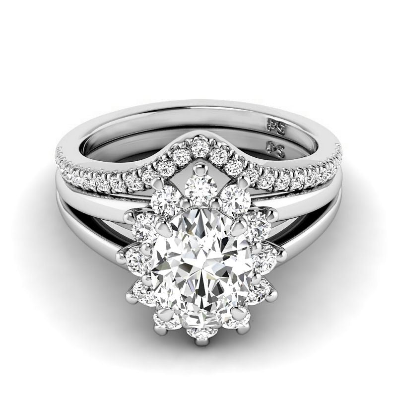 1.15-6.65 CT Oval & Round Cut Diamonds - Bridal Set