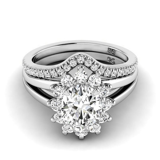 1.15-3.65 CT Round & Oval Cut Lab Grown Diamonds - Bridal Set