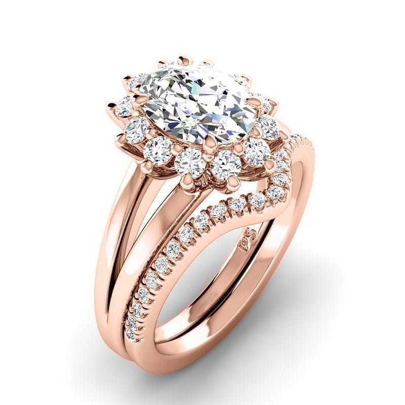 1.15-6.65 CT Oval & Round Cut Diamonds - Bridal Set