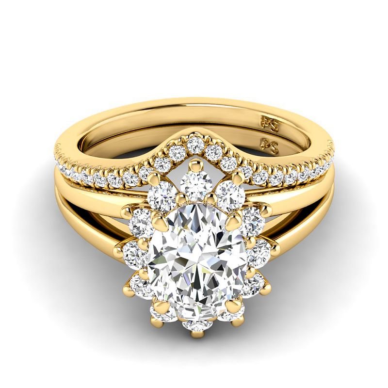 1.15-3.65 CT Round & Oval Cut Lab Grown Diamonds - Bridal Set - Primestyle.com