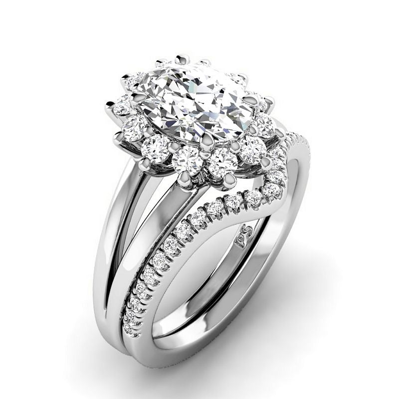 1.15-6.65 CT Oval & Round Cut Diamonds - Bridal Set