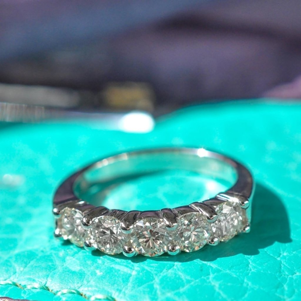 1.15 CT Round Cut Natural Diamonds - Wedding Band