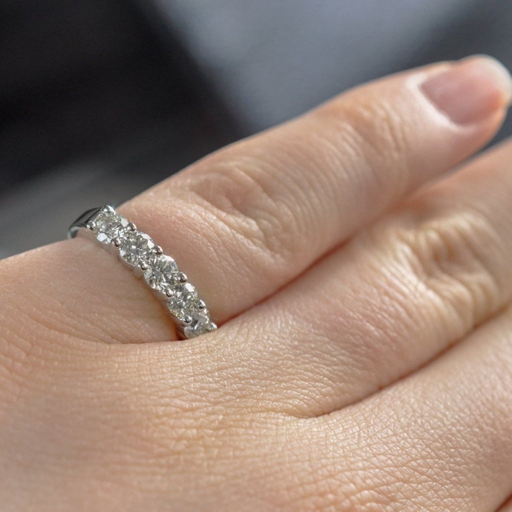 1.15 CT Round Cut Natural Diamonds - Wedding Band