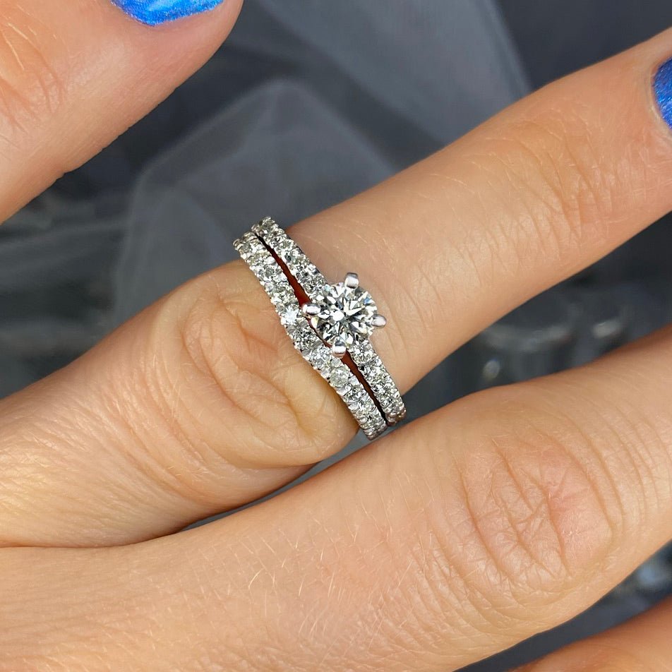 1.20-2.35 CT Round Cut Natural Diamonds - Bridal Set