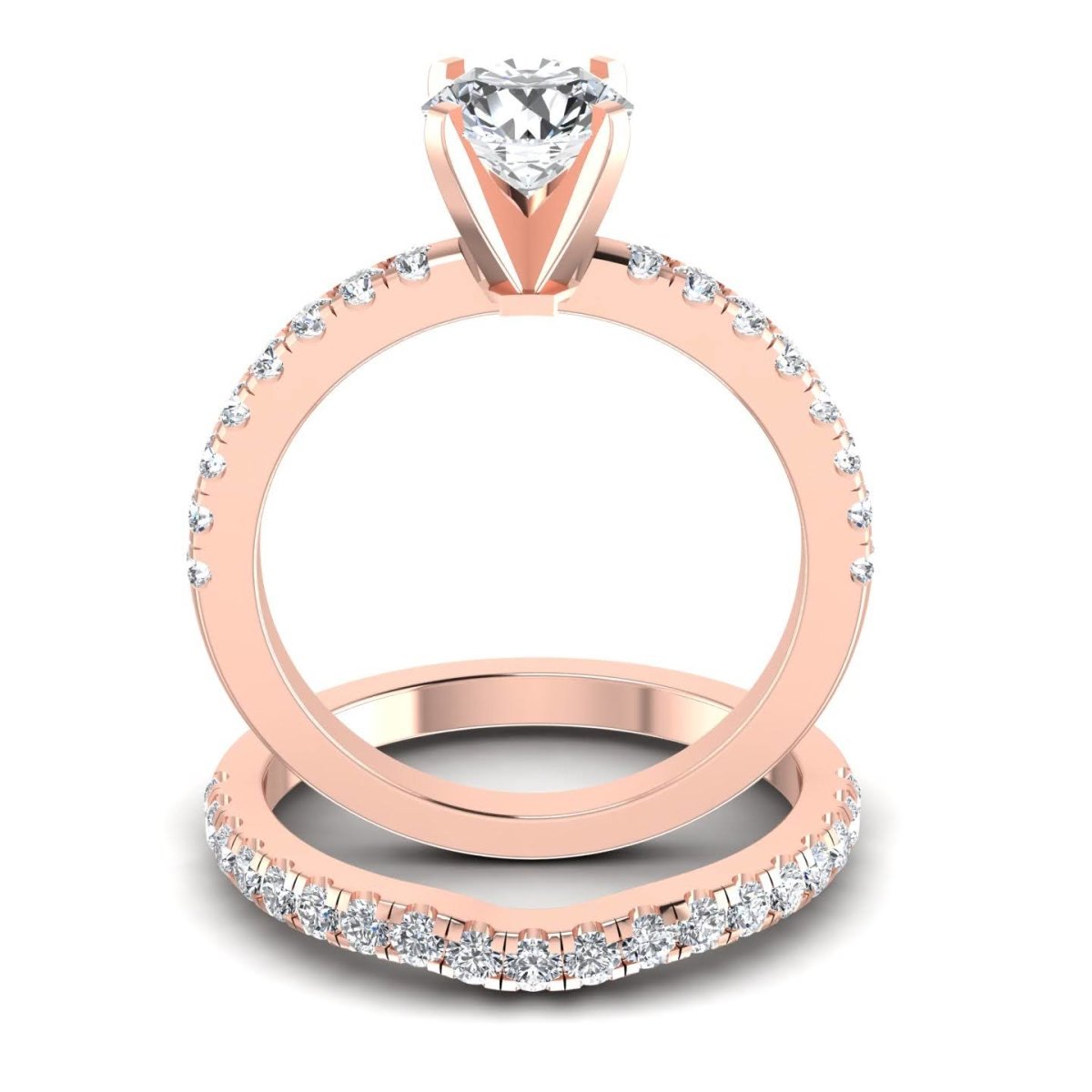 1.20-2.35 CT Round Cut Natural Diamonds - Bridal Set