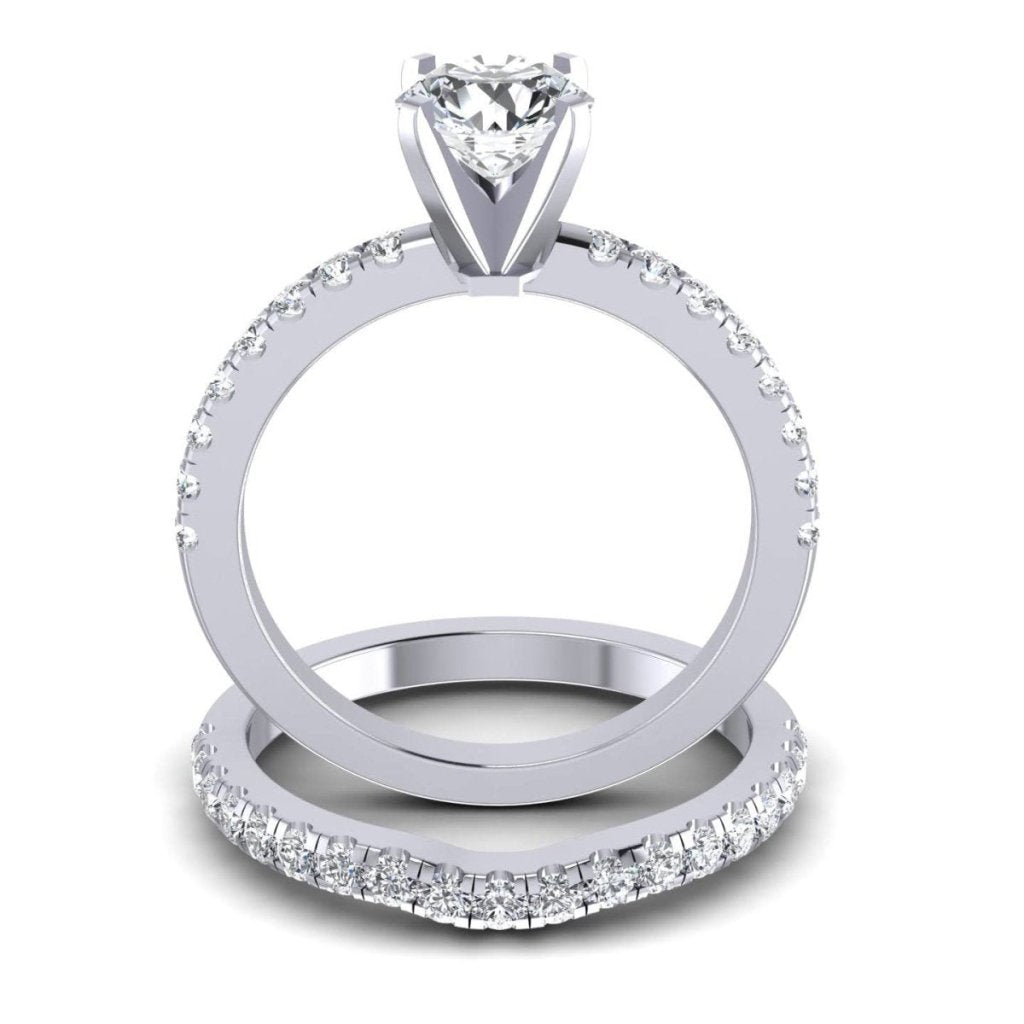 1.20 - 2.35 CT Round Cut Natural Diamonds - Bridal Set - Primestyle.com