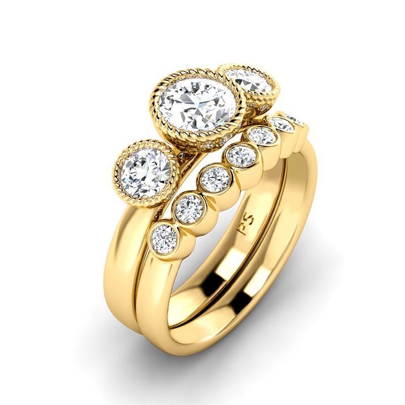 1.20-6.70 CT Round Cut Diamonds - Bridal Set