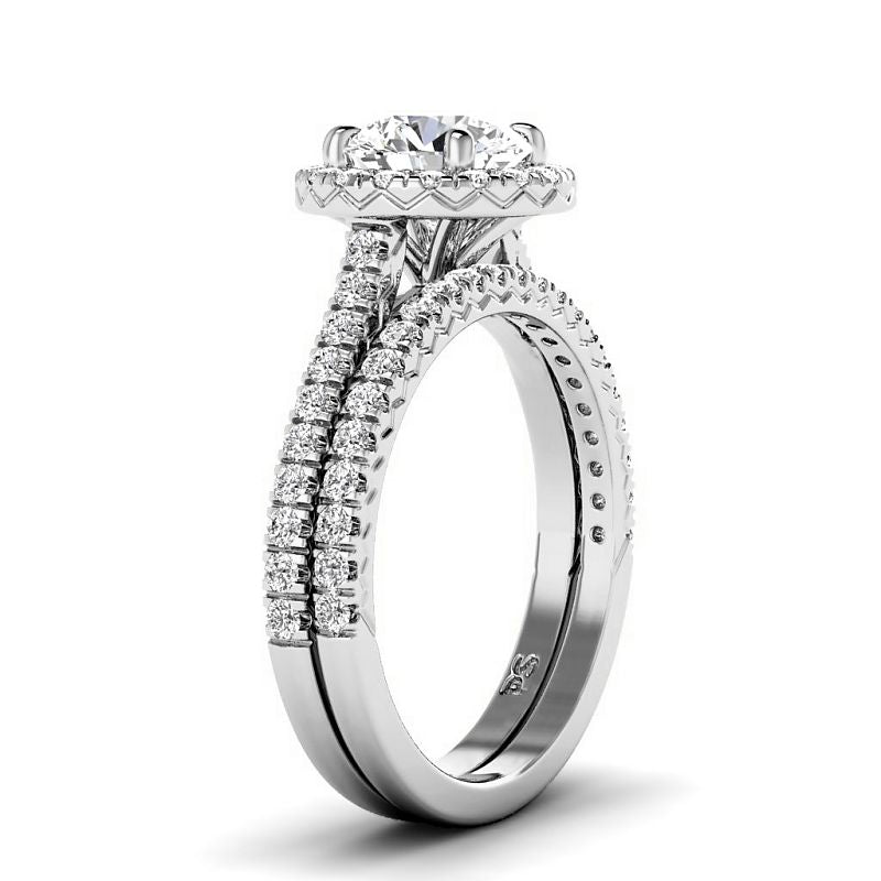 1.20-3.70 CT Round Cut Lab Grown Diamonds - Bridal Set - Primestyle.com