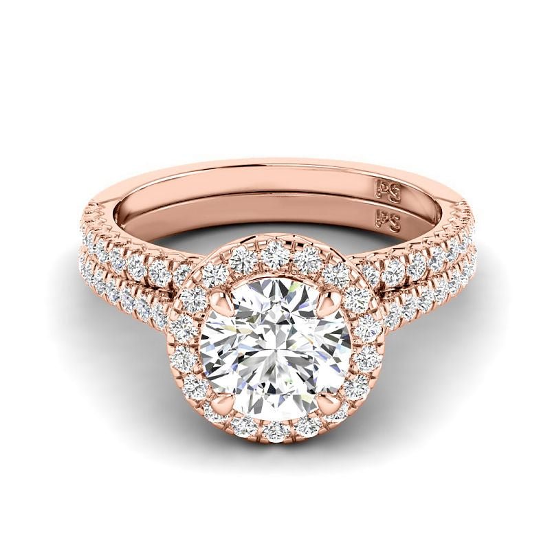 1.20-3.70 CT Round Cut Lab Grown Diamonds - Bridal Set - Primestyle.com