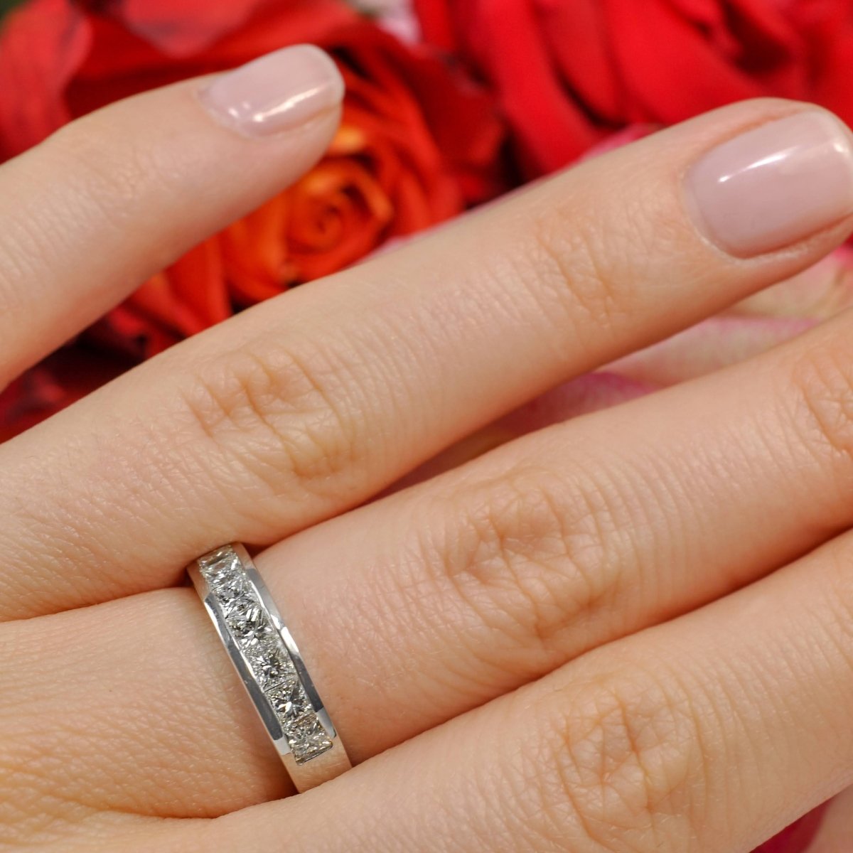 1.20 CT Princess Cut Natural Diamonds - Wedding Band