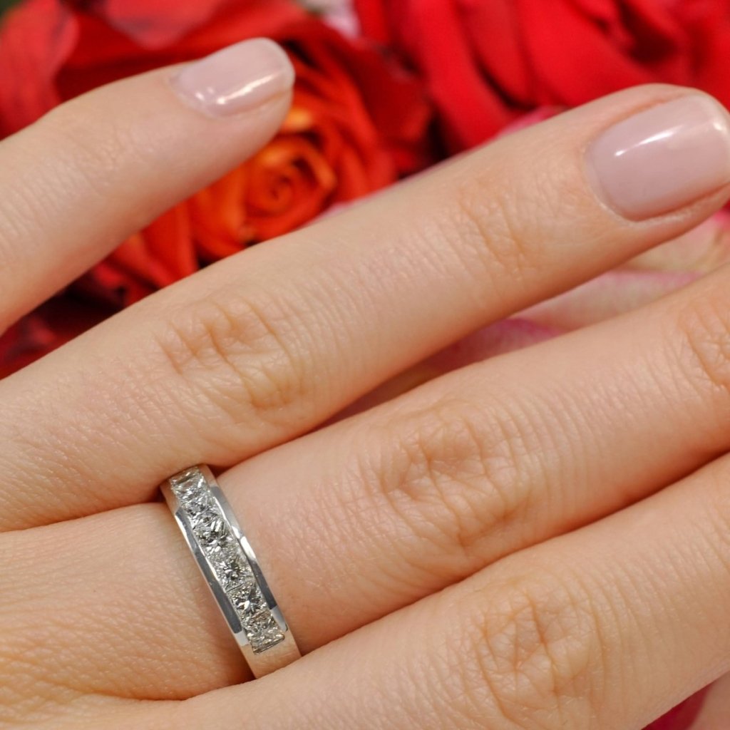 1.20 CT Princess Cut Natural Diamonds - Wedding Band - Primestyle.com