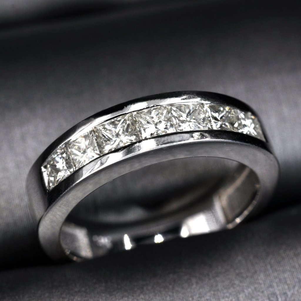 1.20 CT Princess Cut Natural Diamonds - Wedding Band - Primestyle.com