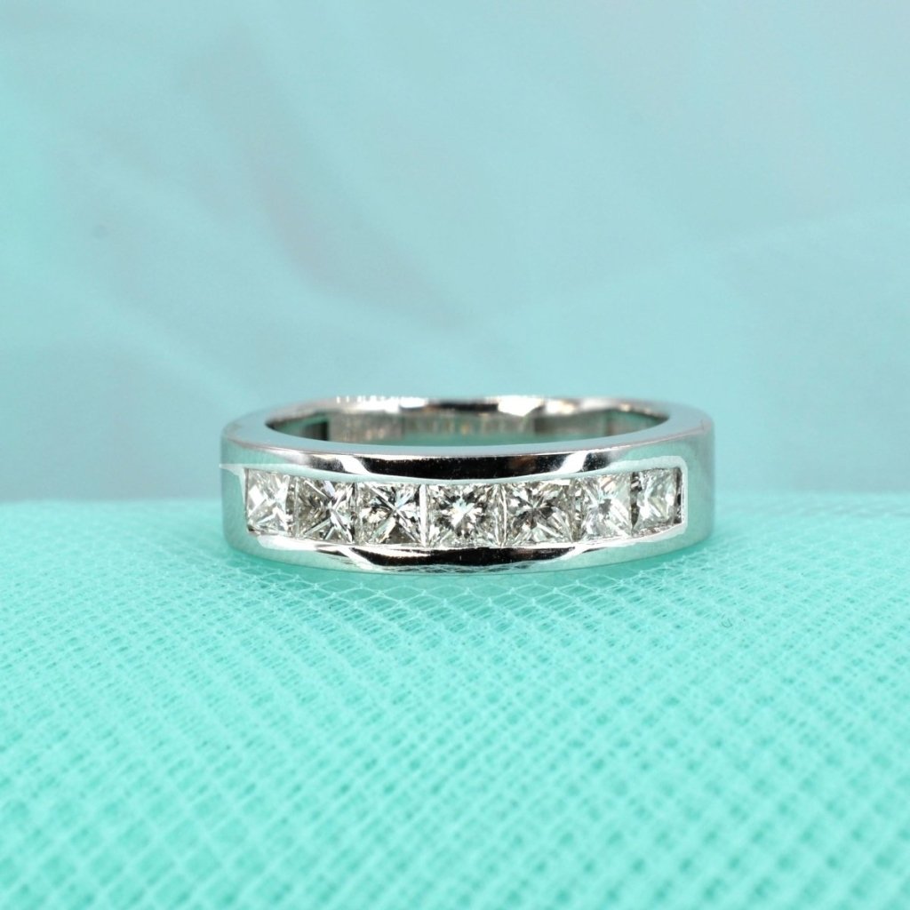 1.20 CT Princess Cut Natural Diamonds - Wedding Band - Primestyle.com
