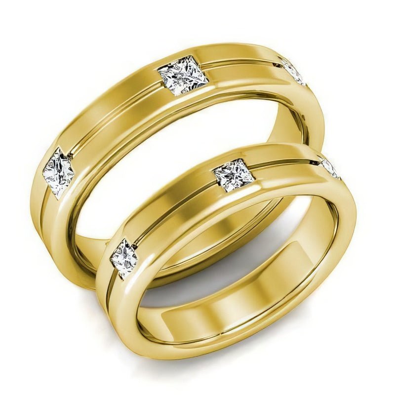 1.20 CT Princess Cut Natural Diamonds - Wedding Sets