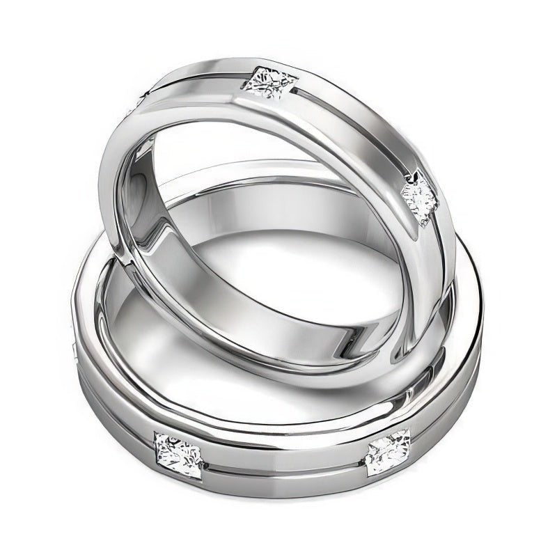 1.20 CT Princess Cut Natural Diamonds - Wedding Sets