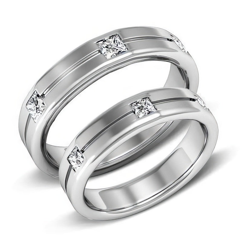 1.20 CT Princess Cut Diamonds - Wedding Set - Primestyle.com