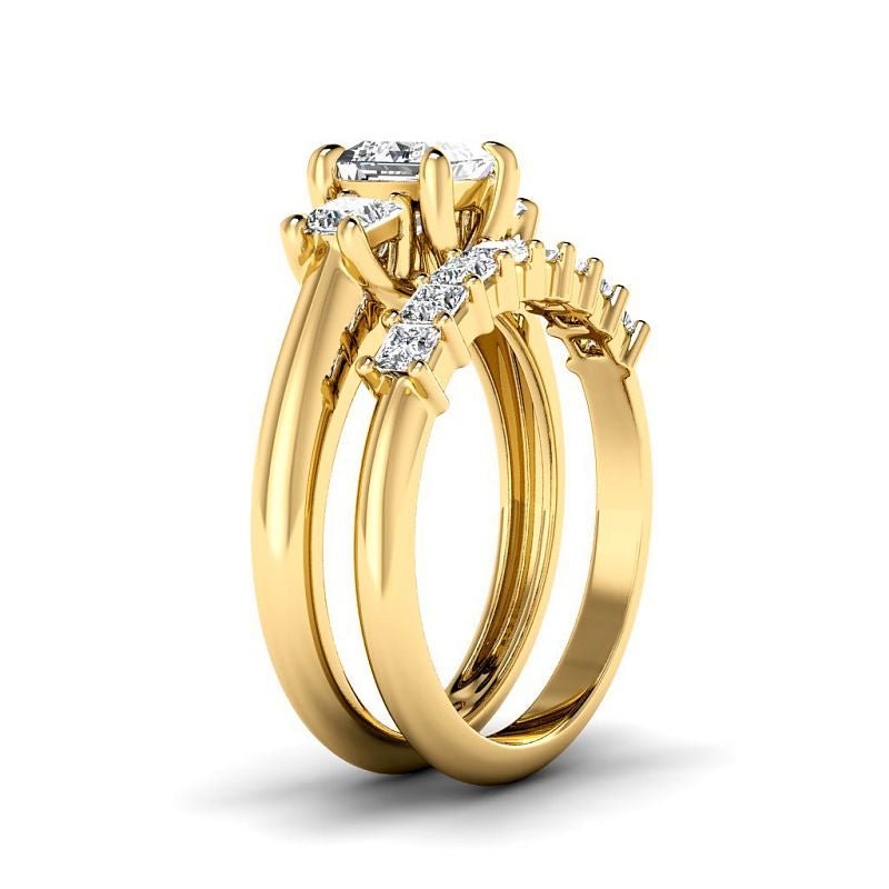 1.25 - 6.75 CT Princess Cut Diamonds - Bridal Set - Primestyle.com