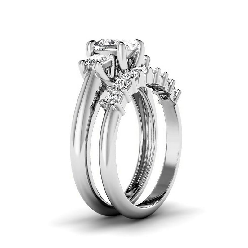 1.25-6.75 CT Princess Cut Diamonds - Bridal Set